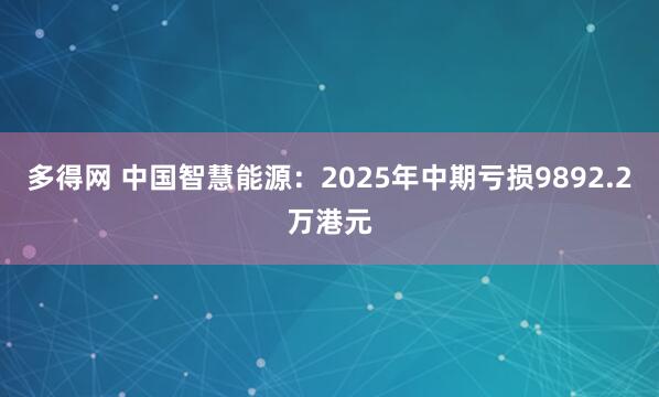多得网 中国智慧能源：2025年中期亏损9892.2万港元