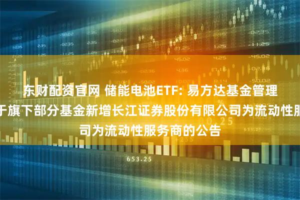 东财配资官网 储能电池ETF: 易方达基金管理有限公司关于旗下部分基金新增长江证券股份有限公司为流动性服务商的公告